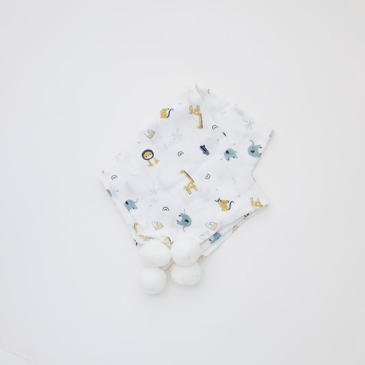 Pom Pom Muslin Square - Single